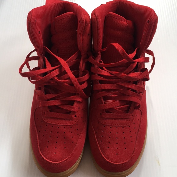 red suede air force 1 gum bottom